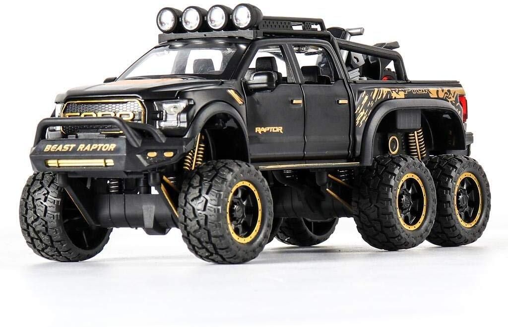 funablo Diecast Pickup Truck Raptor 6x6 Toy Car Scale Model,Pull Back Vehicles Supercar-picture-21