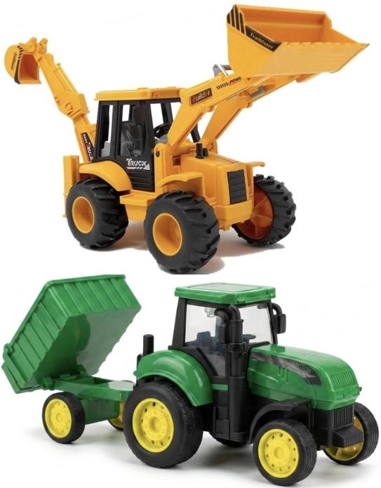 a cube JCB And Tractor With Trolly Construction Kids Toys Excavator Toys Kids-picture-1