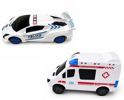 anmolenterprises Police Car And Ambulance Toy Set for Kids Friction Powered Rescue Vehicle Toys-picture-42