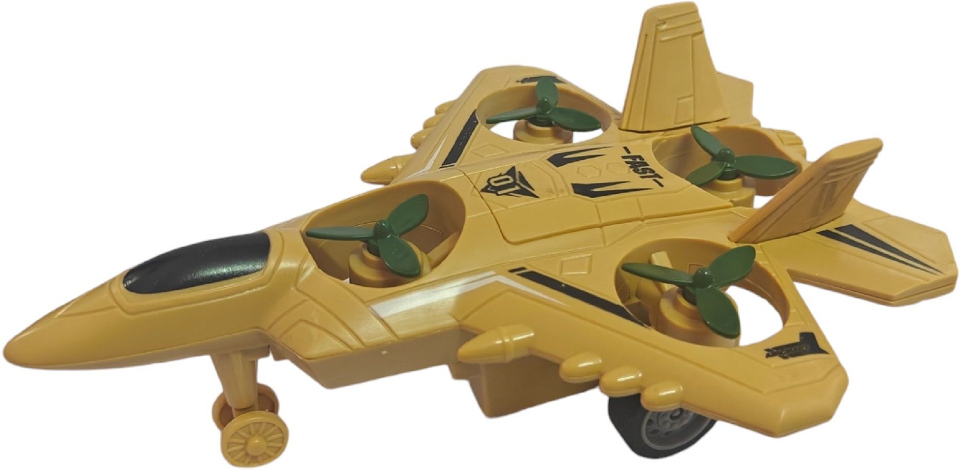 Inertia Friction Army Fighter Jet Unbreakable Toy with Rotating Fans-image-38