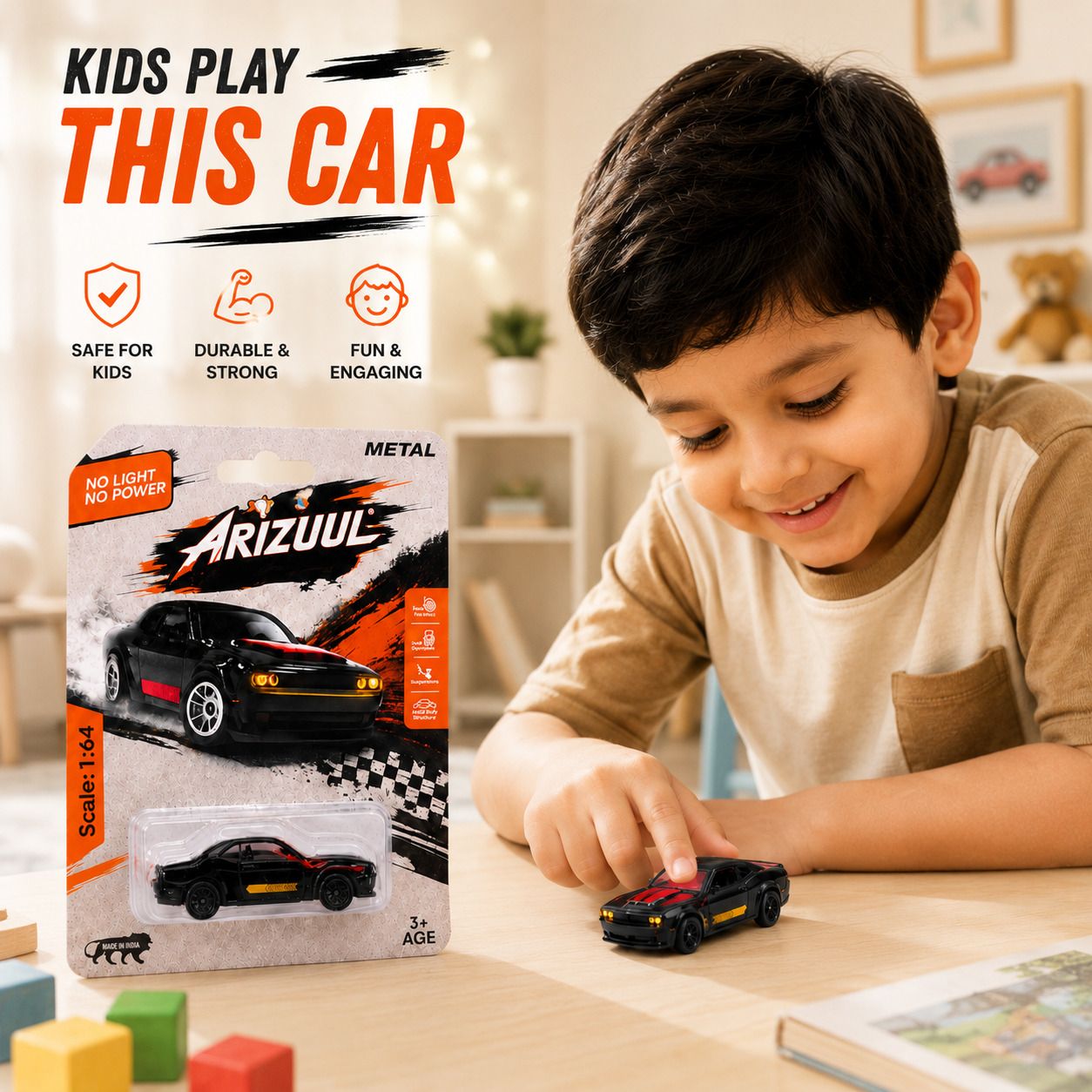 arizuul Dodge Challenger SRT Hellcat Alloy Sports Racing Car for Kids-picture-10