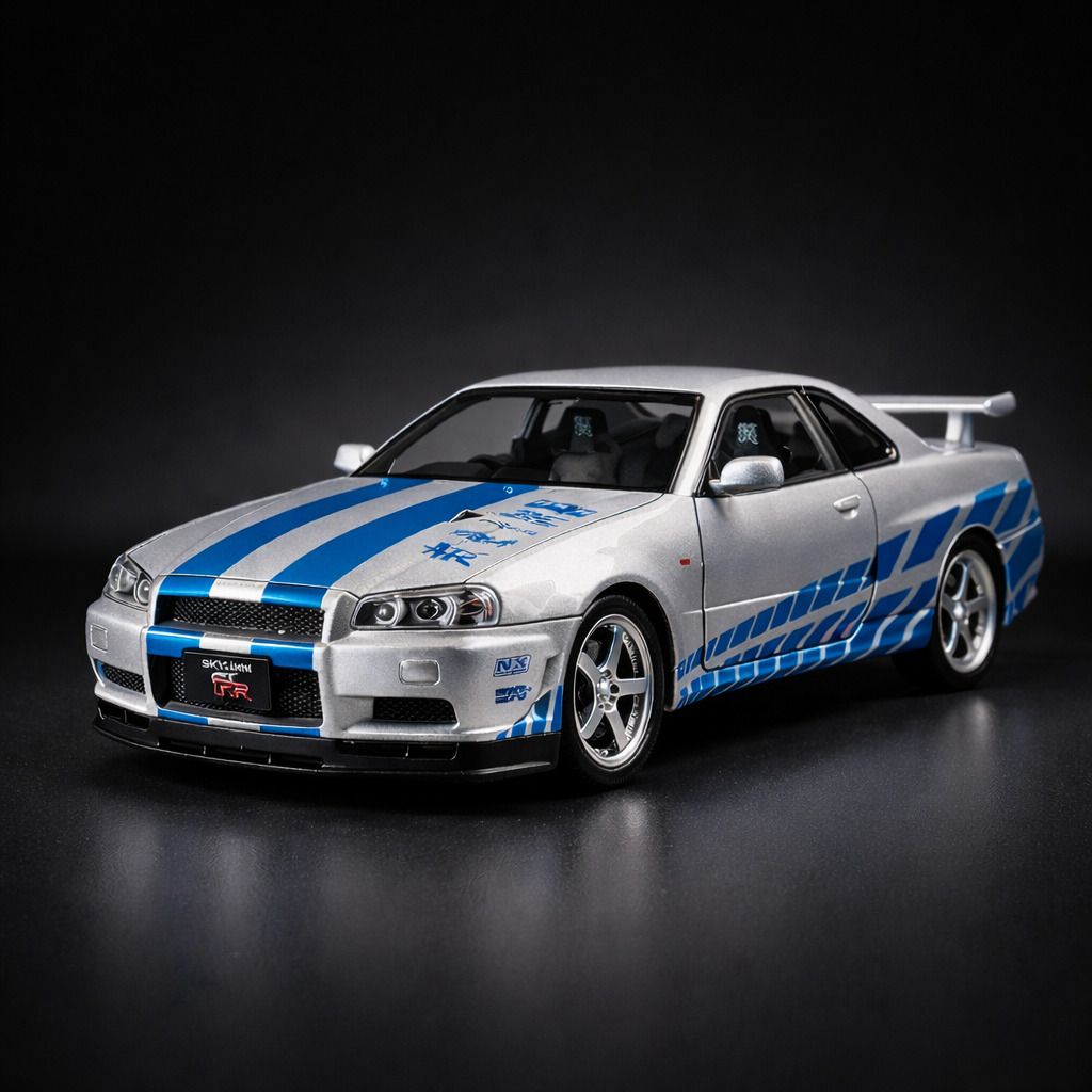 Nissan Skyline GT-R R34 1:32 Mini Racing Toy Car for Kids