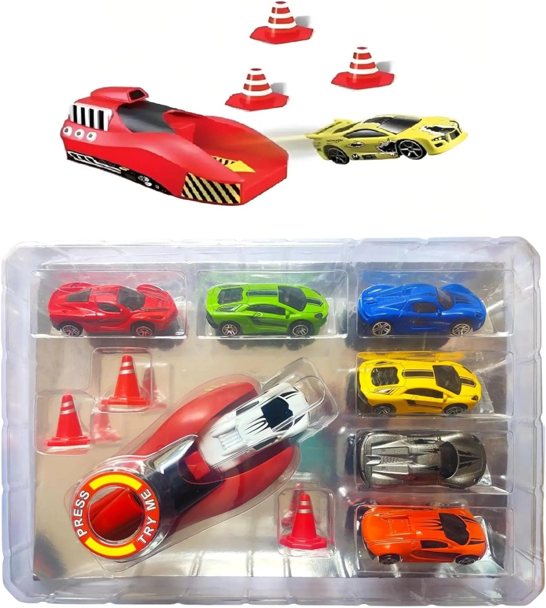 vd toy's Vehicle launcher rapid launcher Play Set Toy with 7 Die Cast Metal Stunt Car-picture-38