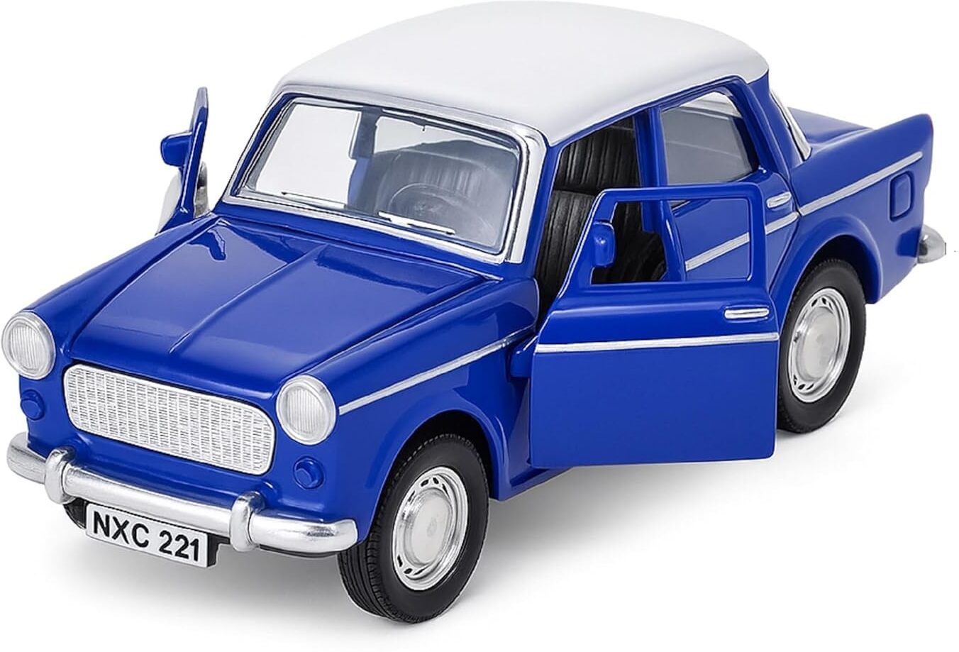 play haven Queens 70 Toy Model Fiat Openable Doors Pull Back Action,Blue-picture-4