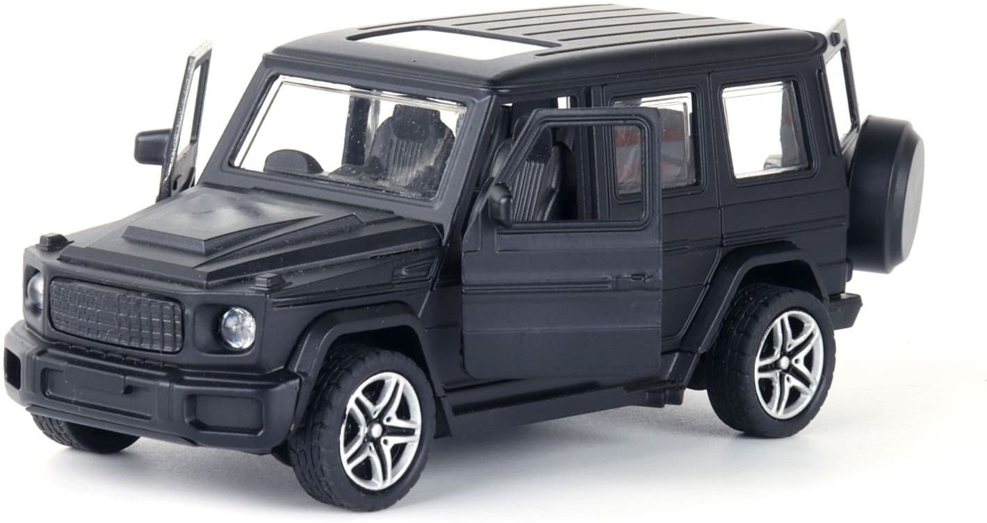 frendo Metal Die-Cast Car 3-Way Opening Doors Pull-Back & Go Action- G Wagon Black-picture-13