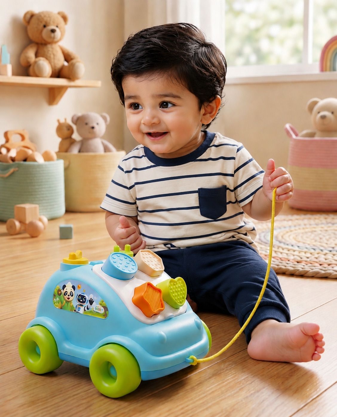 sukan tex Baby Shape Sorter Pull Along Car Toy|Push & Pull Toy-picture-25