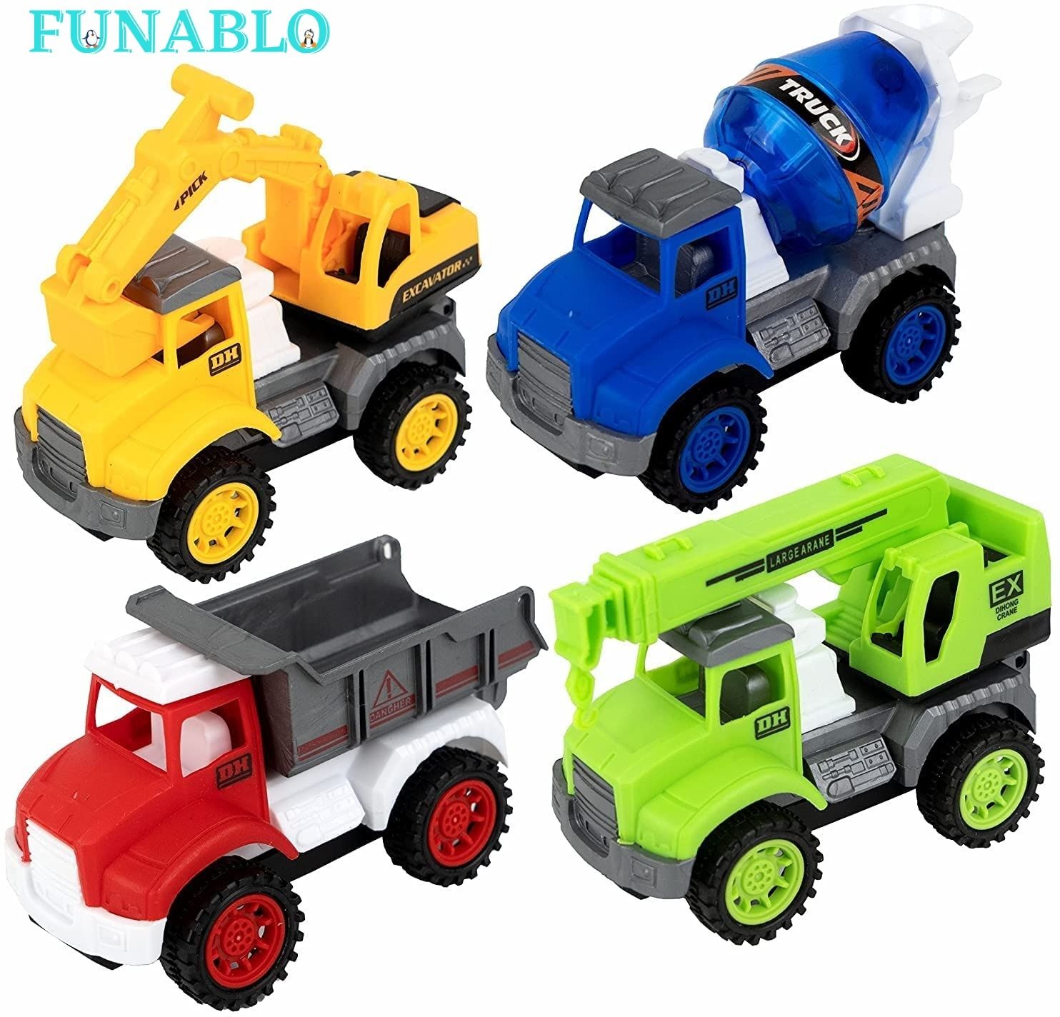City Server Dump Vehicle Friction Powered Construction Trucks Excavator Toys