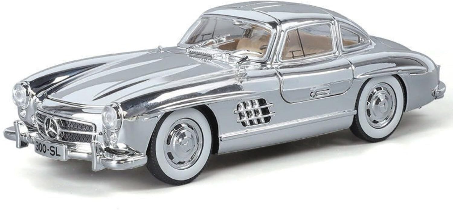toyflezy Mercedes-Benz 300 SL Gullwing Coupe W198 Die-Cast Model Car in Silver Finish-picture-43