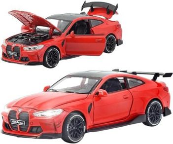 BMW M4 1:32 Scale Die-Cast Metal Toy Car | Pull Back Action with Sound & Lights-image-33