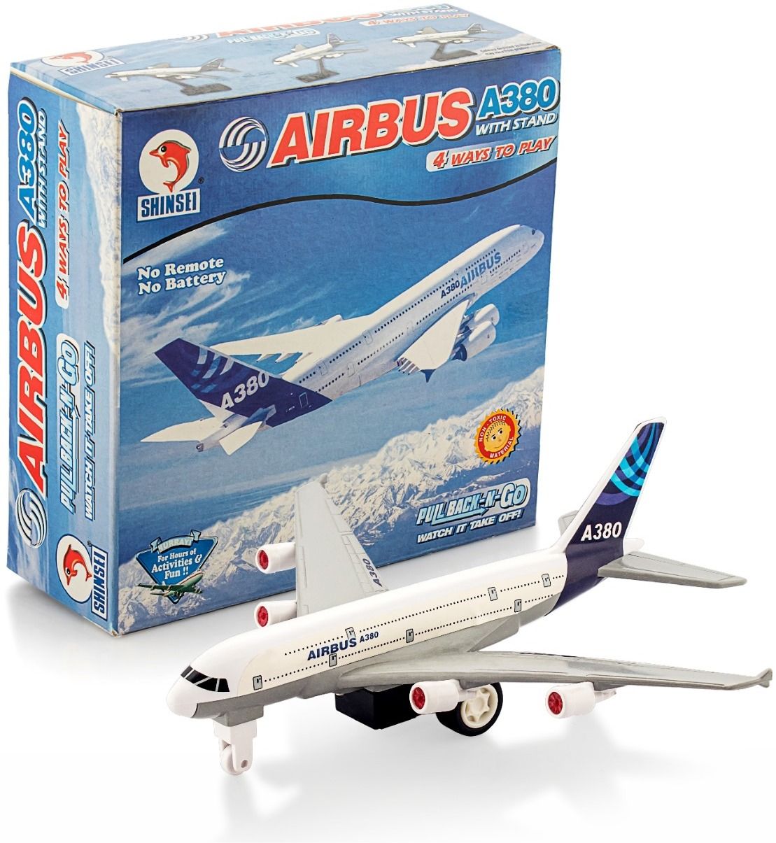 techzage Pull Back Air Bus a 380 Miniature Scale Model (Multicolour )-picture-14