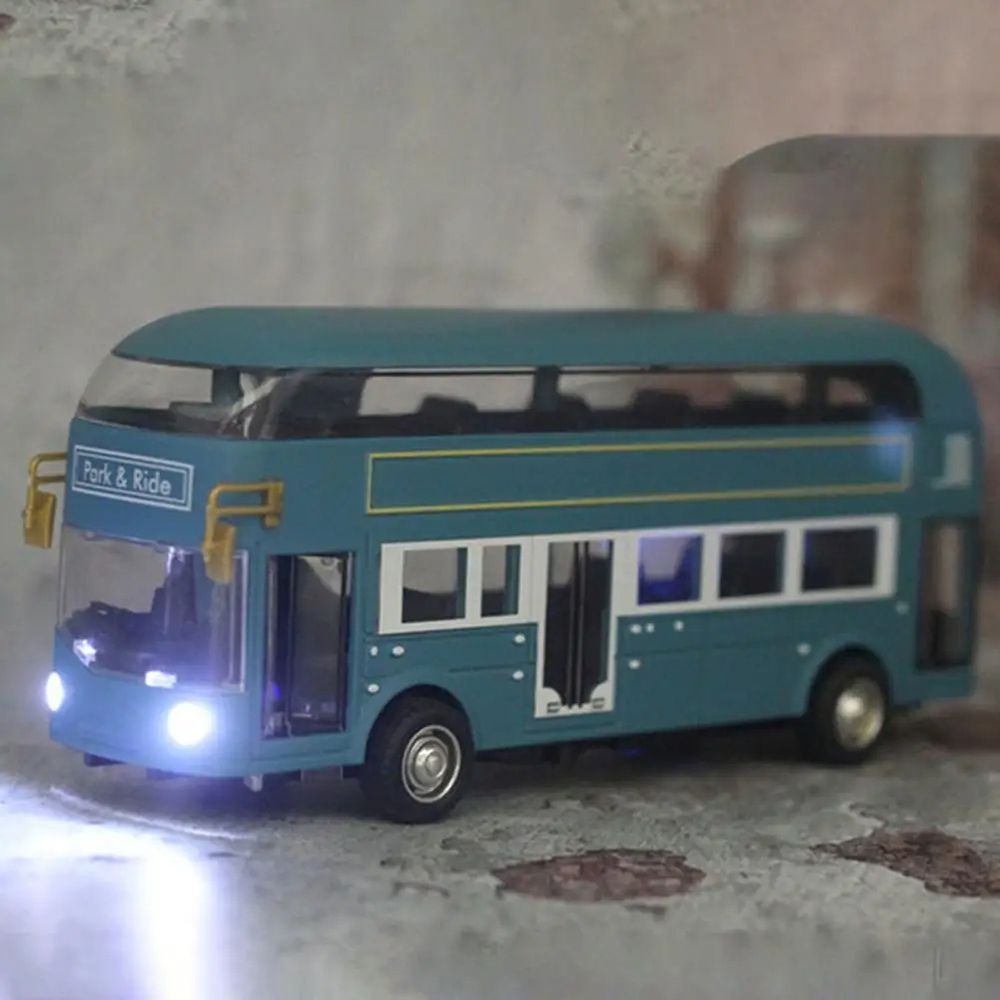 Toy Bus Light Sound Pullback London Bus For Kids Double Decker Bus School Bus-image-13