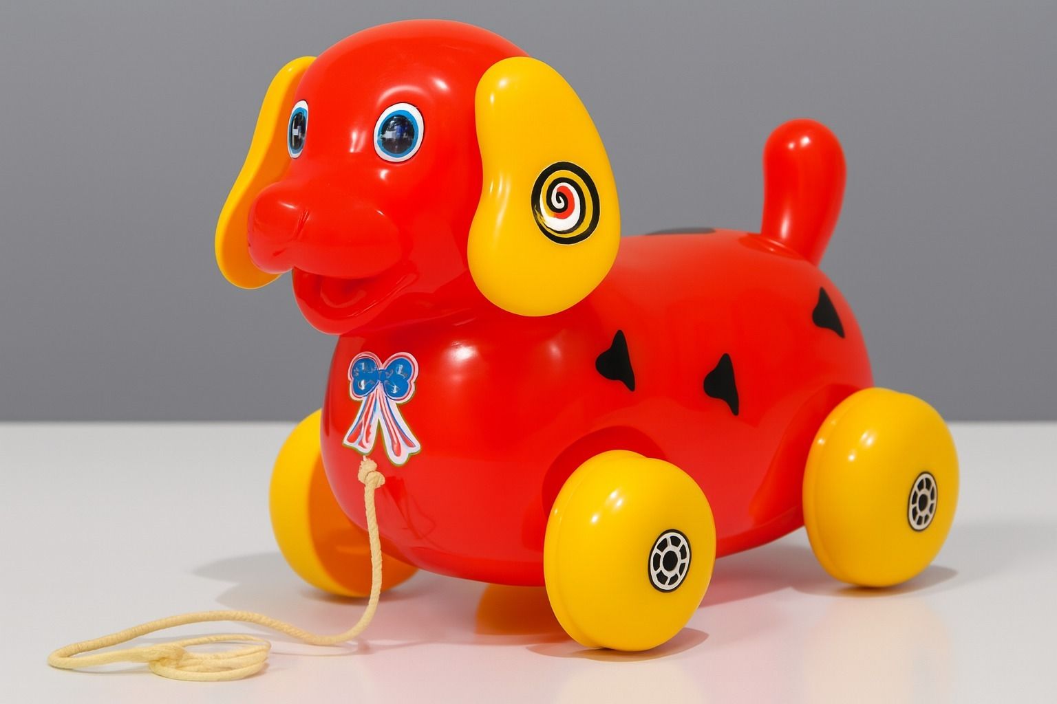 pizzlys Colorful Pull Along Puppy Toy with Wheels and Rope for Kids-picture-10