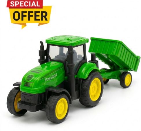 ragiluxe Mini Farm Tractor Toy with Trailer, Kids Agricultural Vehicle-picture-10