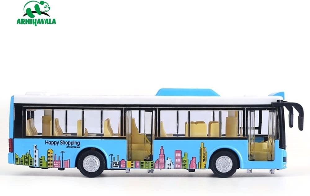 Diecast Metal Alloy London Bus Light & Music Open Door-image-46