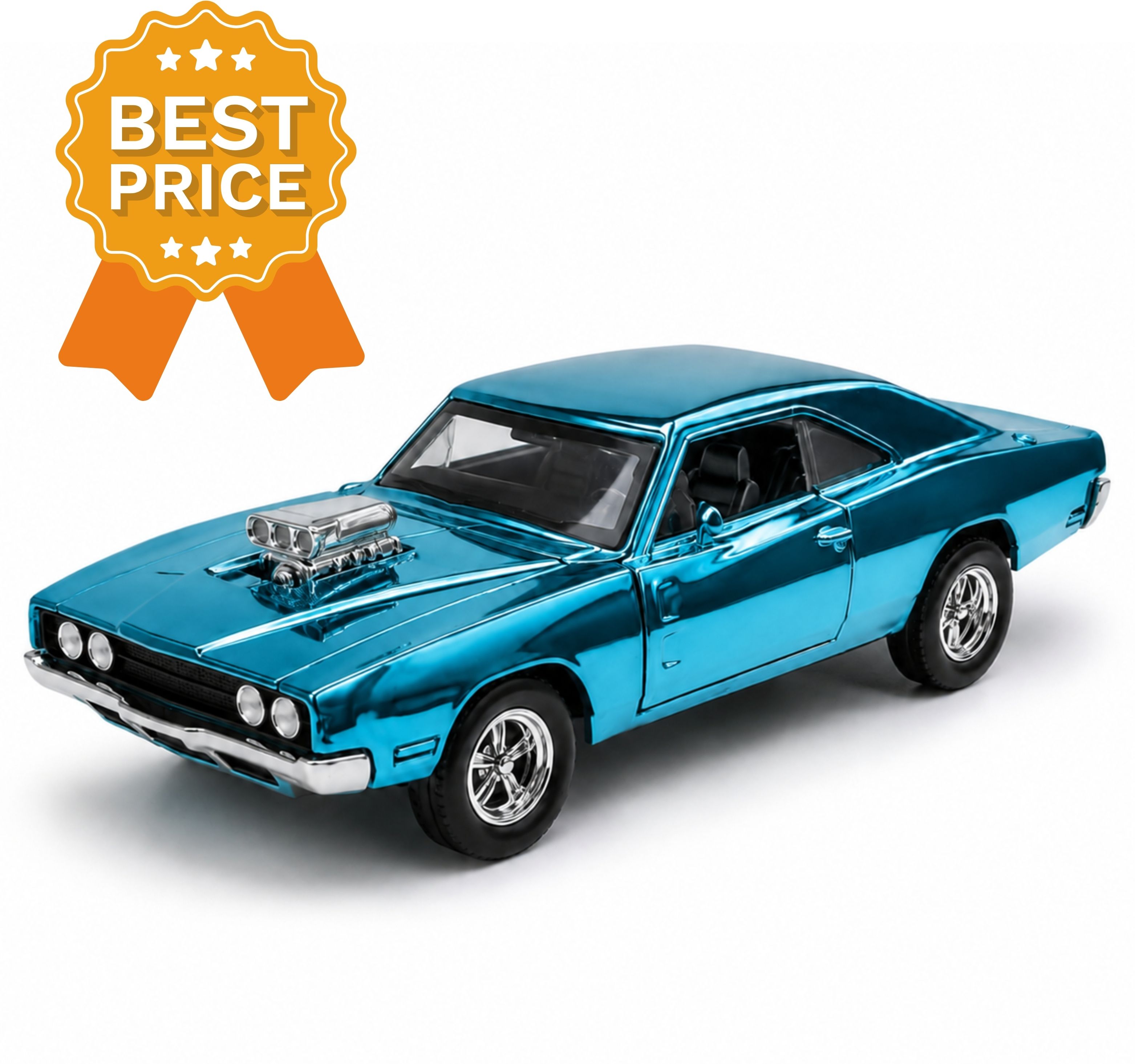 fast & furious car 1:32 diecast muscle car with led light sound pull back action