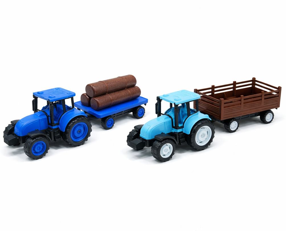 Farm Tractor Toy Set, Pull-Back Action, Realistic Farm Play (Pack of 2)-image-38