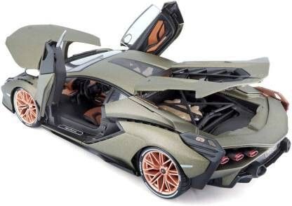 Lamborghini Sian Green Metallic (Grey) with Copper Wheels 1:32 Die cast Model Car toy for kids