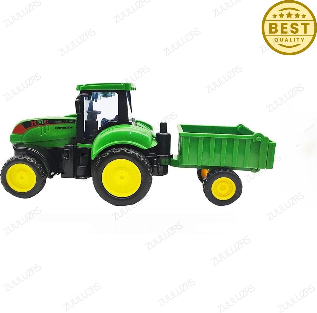 zuuluzrs Realistic Farmer Tractor Toy with Trolley-picture-15
