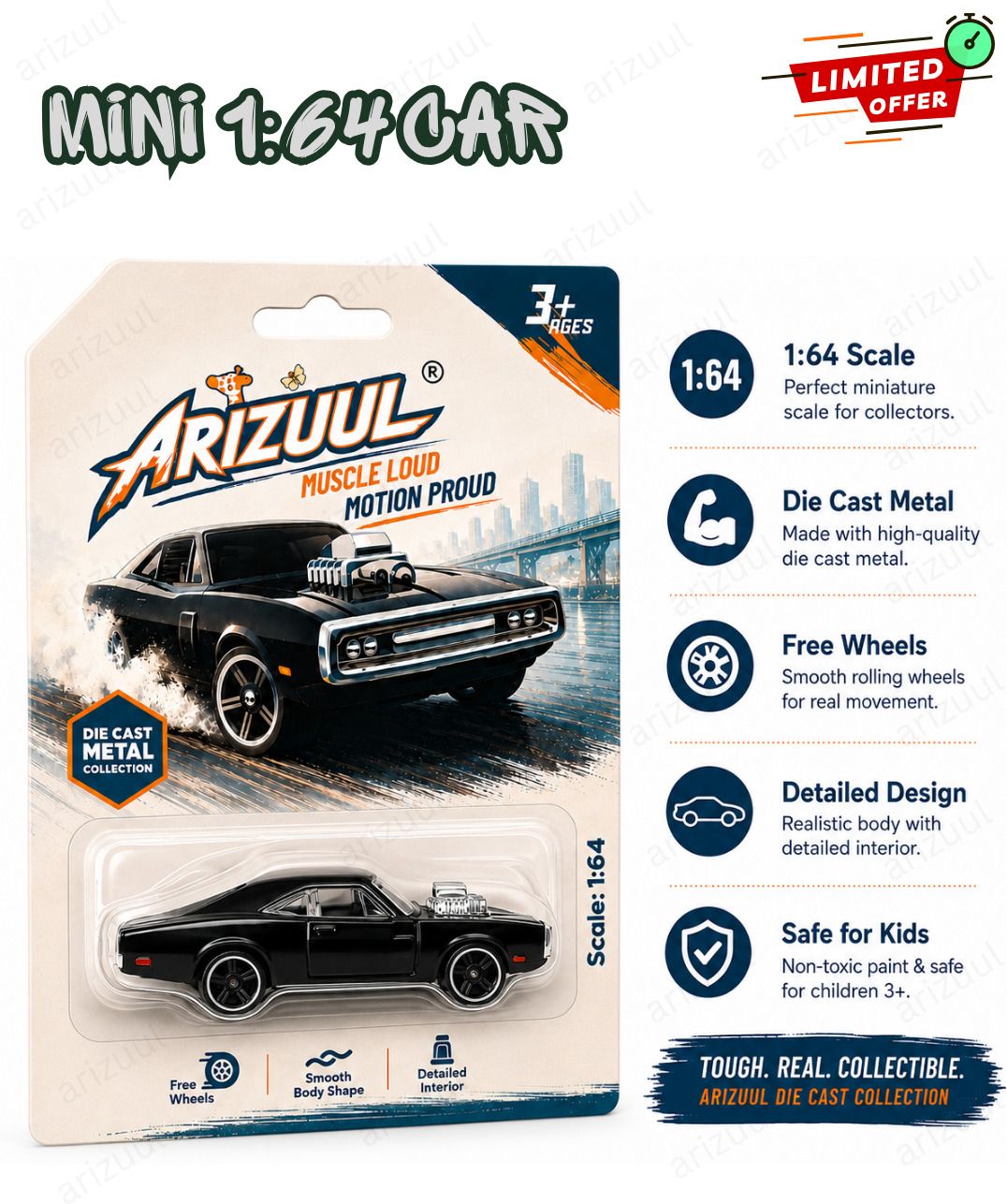 arizuul ff7 alloy sports toy car 1:64 scale die cast metal premium collectible model-picture-46