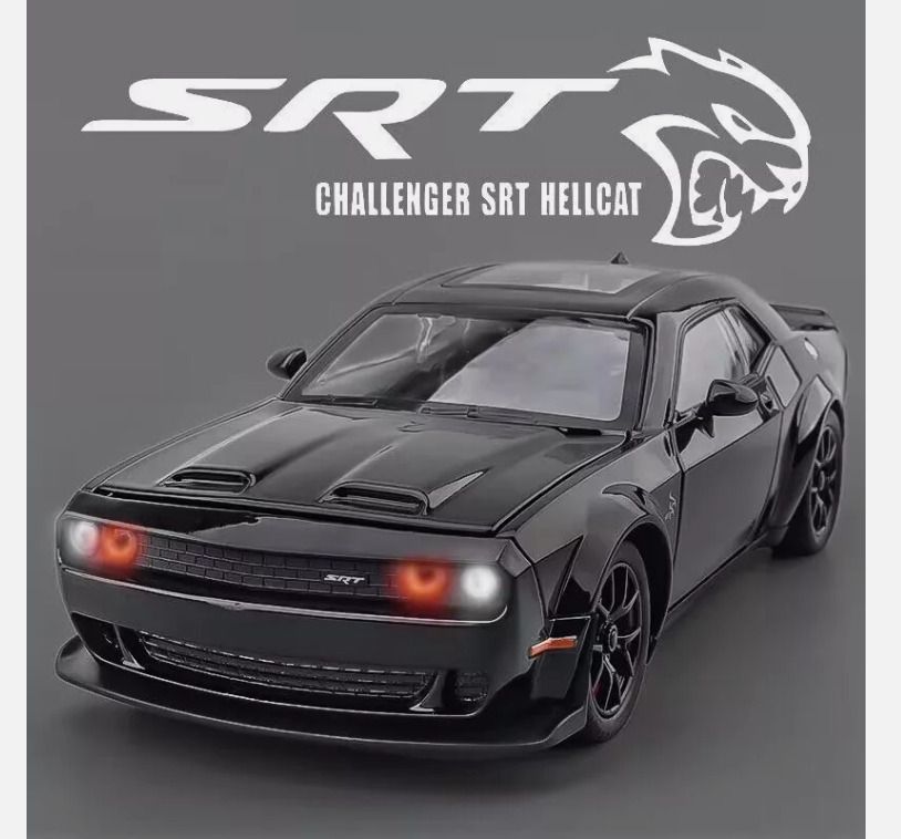 1:24 Dodge Challenger SRT Hellcat Alloy Car Model Diecasts Metal Sports Car Mode