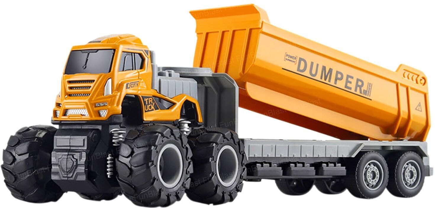 kidsney :43 Diecast Alloy Dumper Friction Powered Toy Truck-picture-28