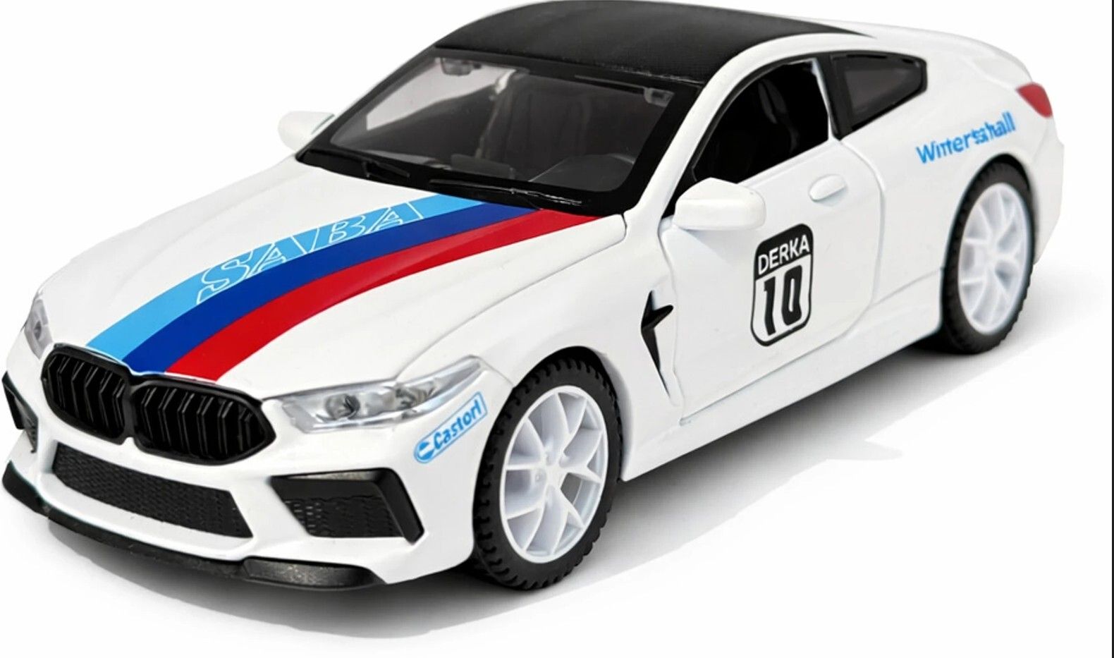 BMW M8 Racing Car Toy with Pull Back Action Opening Doors Light and Sound-image-6