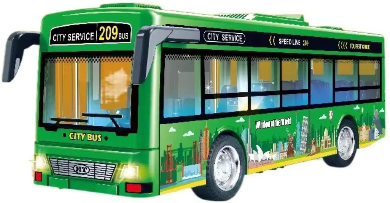 Plastic School Bus Toy Bus for Kids Light Music Friction for Boy Kids-image-5