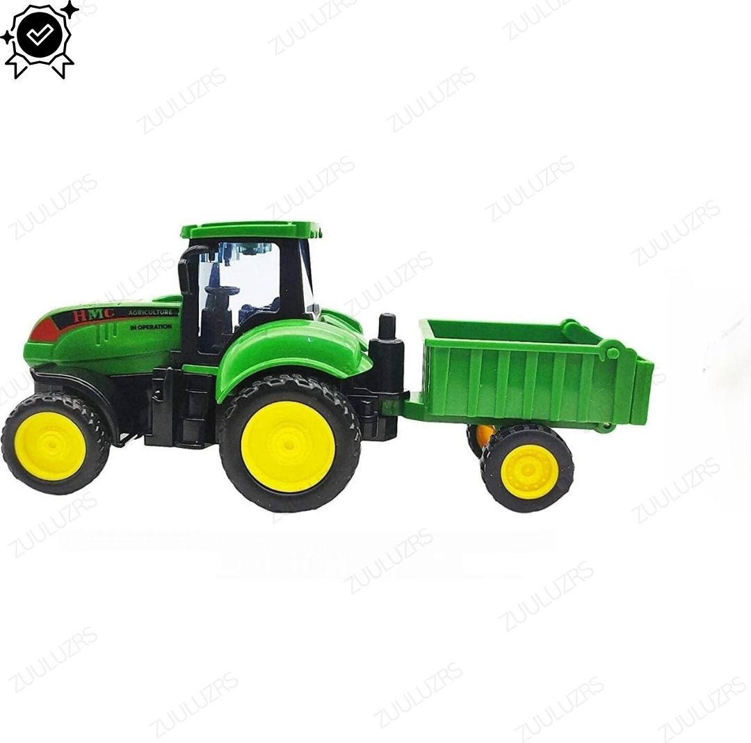 zuuluzrs Mini Farmer Tractor with Removable Trailer Interactive Farm Toy-picture-14
