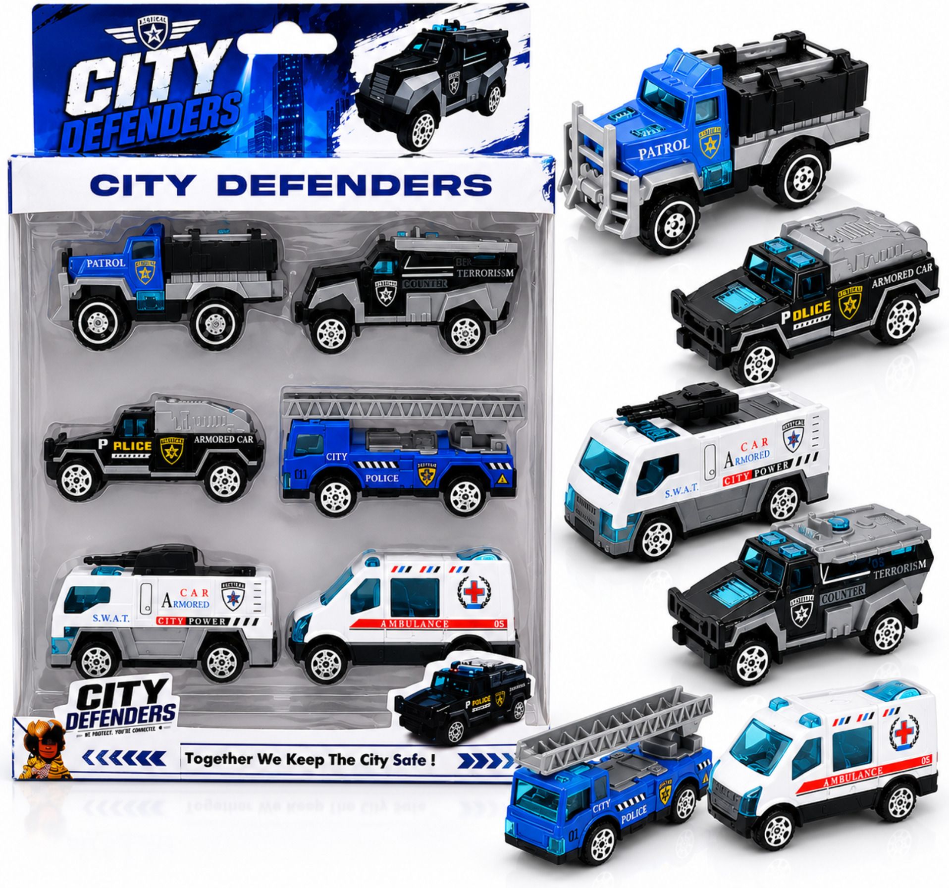 rad cartel Police Alloy Metal Cars 6 Pcs Toy Vehicle Car for Kids Toys for Kids-picture-16