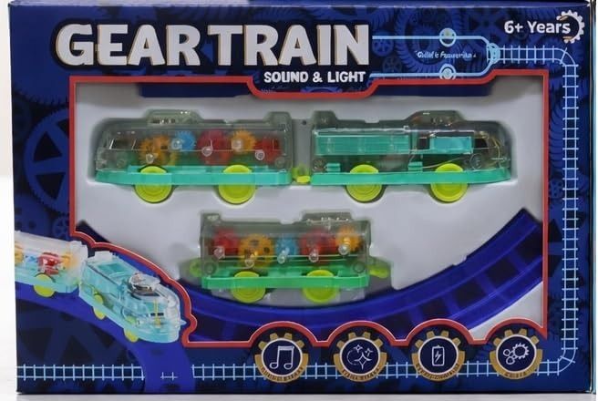 Transparent Mechanical Gear Train Track Toy Set with Fun Train Sounds-image-46