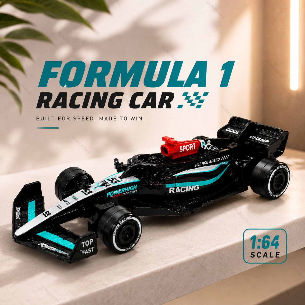munidhara Die Cast Alloy F1 Racing Car Toy 1:64 Scale Pull Back Model for Kids-picture-35