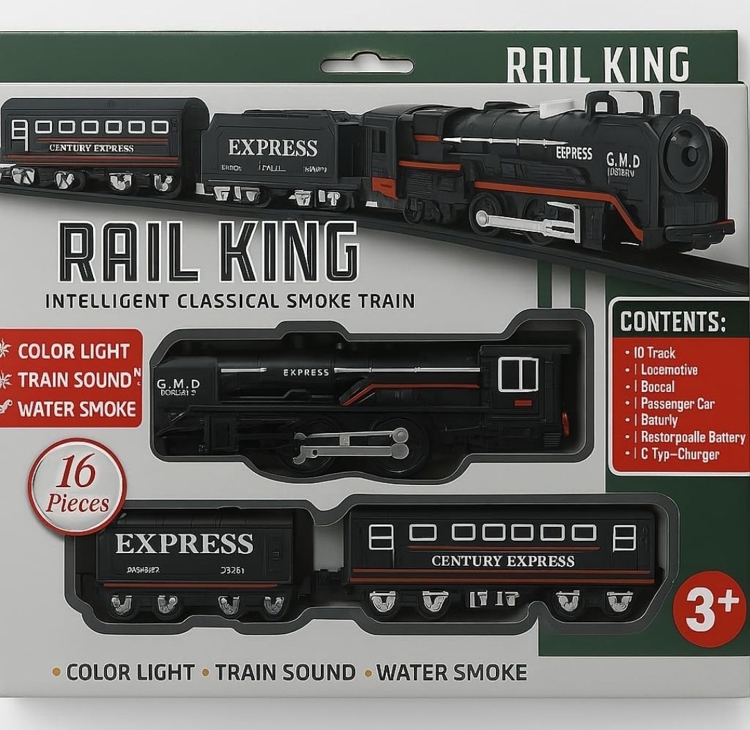 Rail King Intelligent Classical Smoke Train & Rechargeable