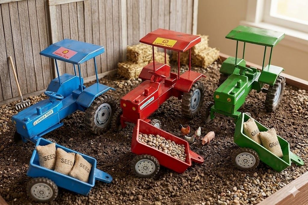 agrikid Premium Plastic Tractor with Trolley Toy for Kids | Big Size Farm Vehicle-picture-24
