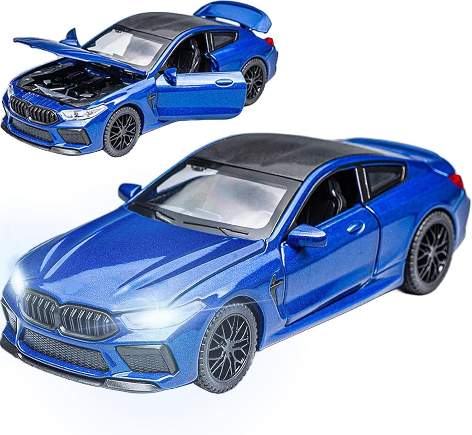 BMW M8 Premium Die Cast Pull Back Car Toy with Sound Light-image-26