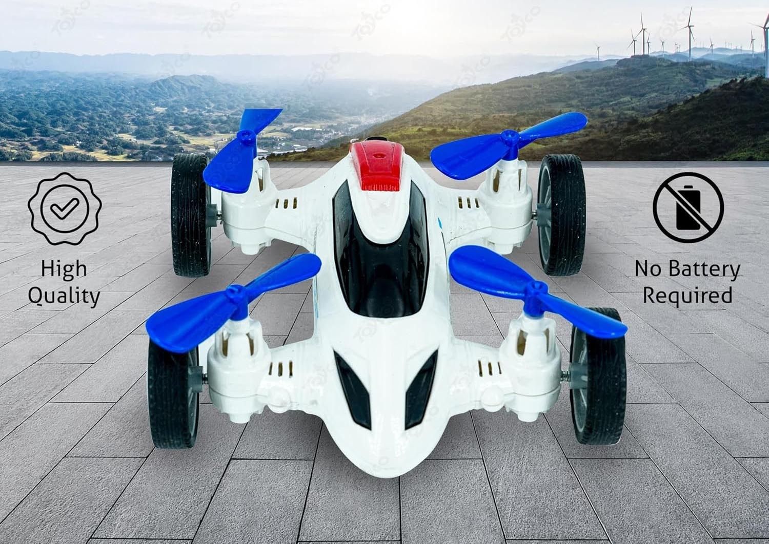 2-in-1 Push-and-Go Swing Fan Drone Car Toy Vehicle Aircraft With Swing Function-image-24
