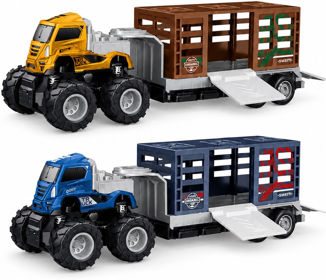 sarnav Push and Go Animal Transport Truck Die Cast Toy Vehicle for Kids-picture-39