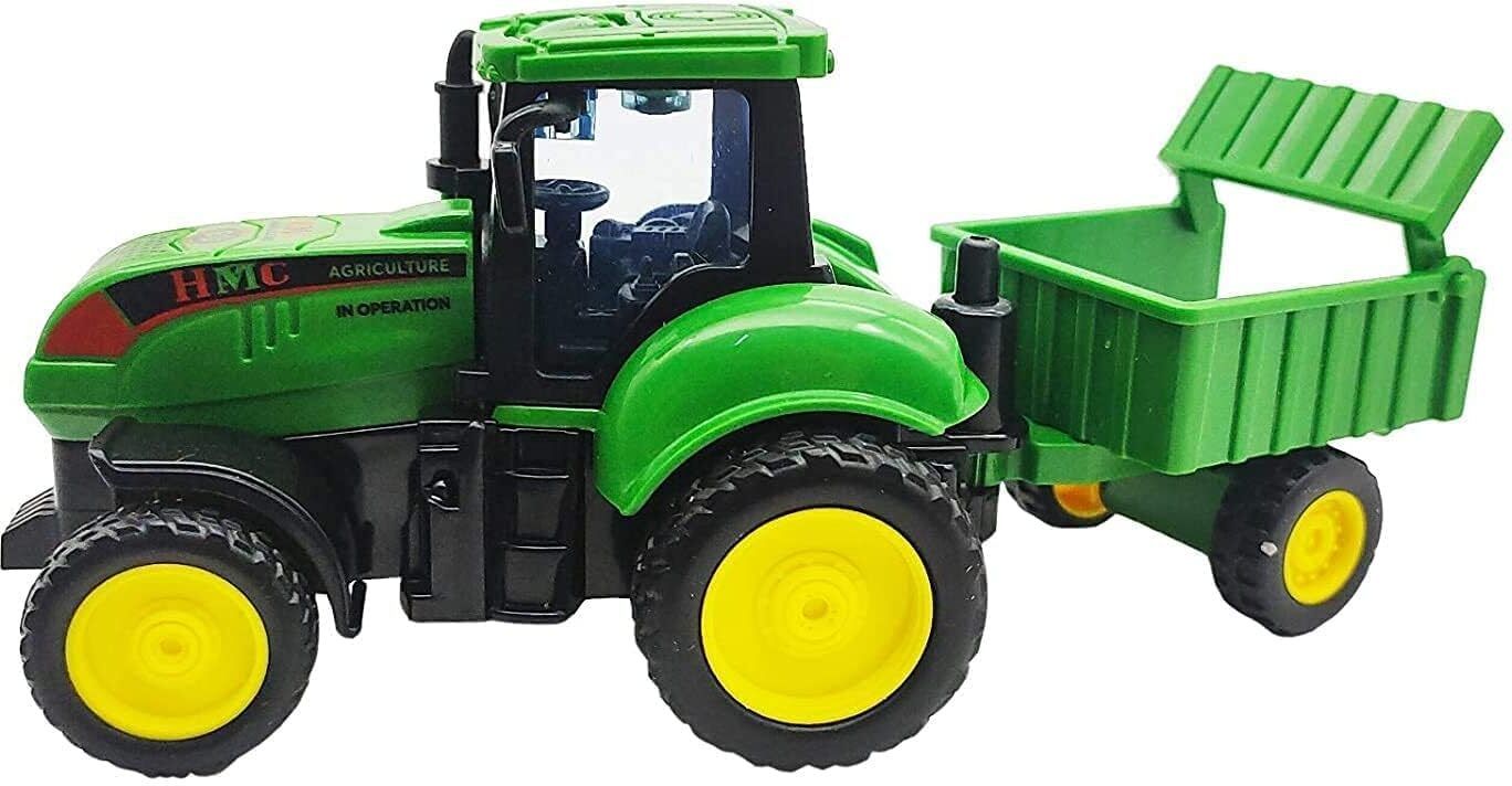 mmk Friction Powered Farm Tractor with Trolley for Kids | Push & Go Tractor Toy-picture-31