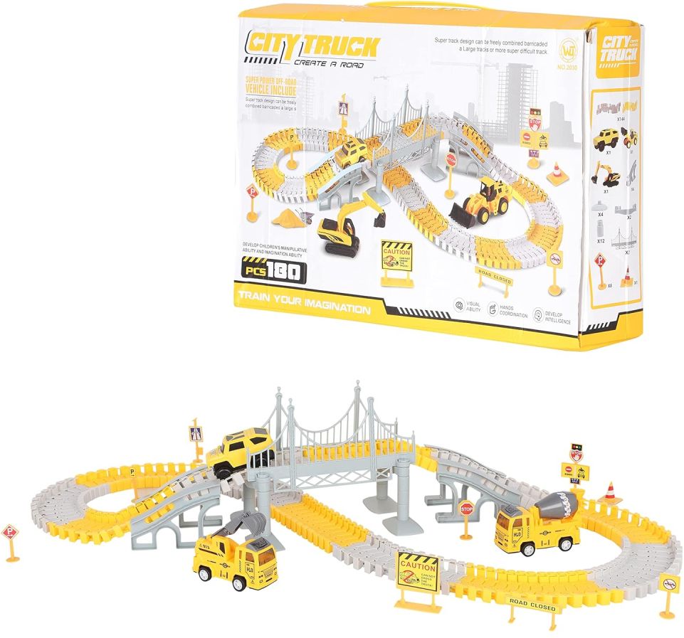 mayneisha Construction Vehicle Track Set, 180 Pieces-picture-46
