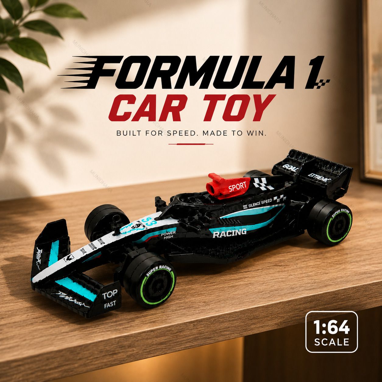 munidhara Die Cast Alloy Formula 1 Racing Car 1:64 Pull Back Mini Toy for Kids-picture-30