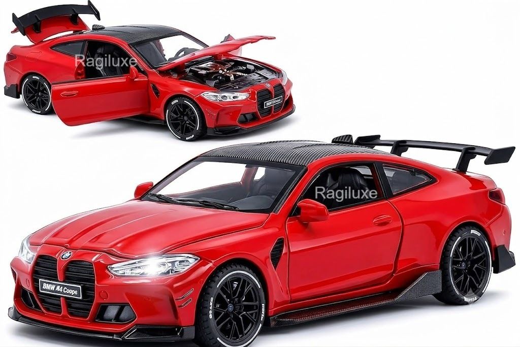 1/32 B-M-W M4 kids Toy Car Pull Back Action Music Light Model-image-30