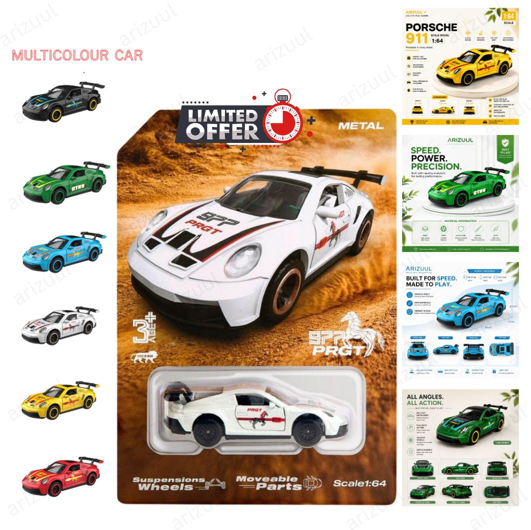 arizuul Porsche 911 GT3 RS 1:64 Diecast Model Collectible Sports Car-picture-12