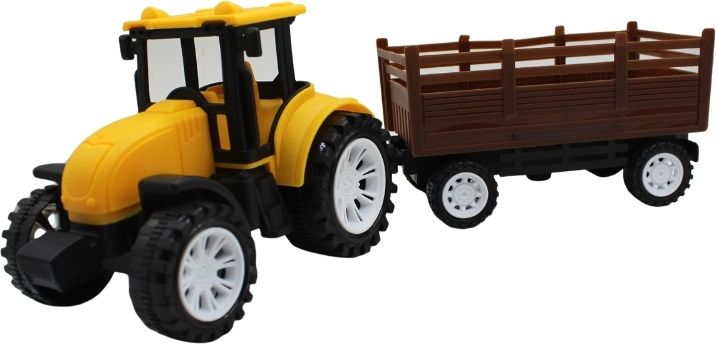 KBS Kids Push & Go Tractor with Trailer Toy Friction Powered Farm For Kids-image-45