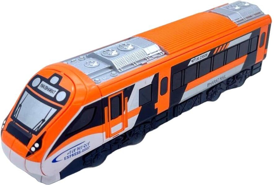 Nav Bharat Saffron Express Bullet Train Toy Model, Pull Back Action Toy-image-13
