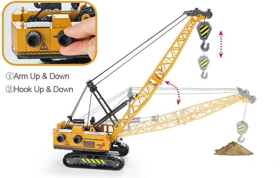 ragiluxe Kids Diecast Crane Toy with Rotating Tower Hook Lift Construction Toy-picture-34