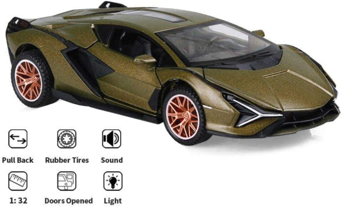 1:24 Lambo V12 Vision Gran Metal Sports Car with Sound Light Toy BIG SIZE (\-image-37
