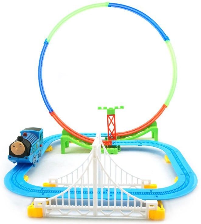 Electric Engine Train Track Set Self-Assemble Multi-Level Track Builder (Small)