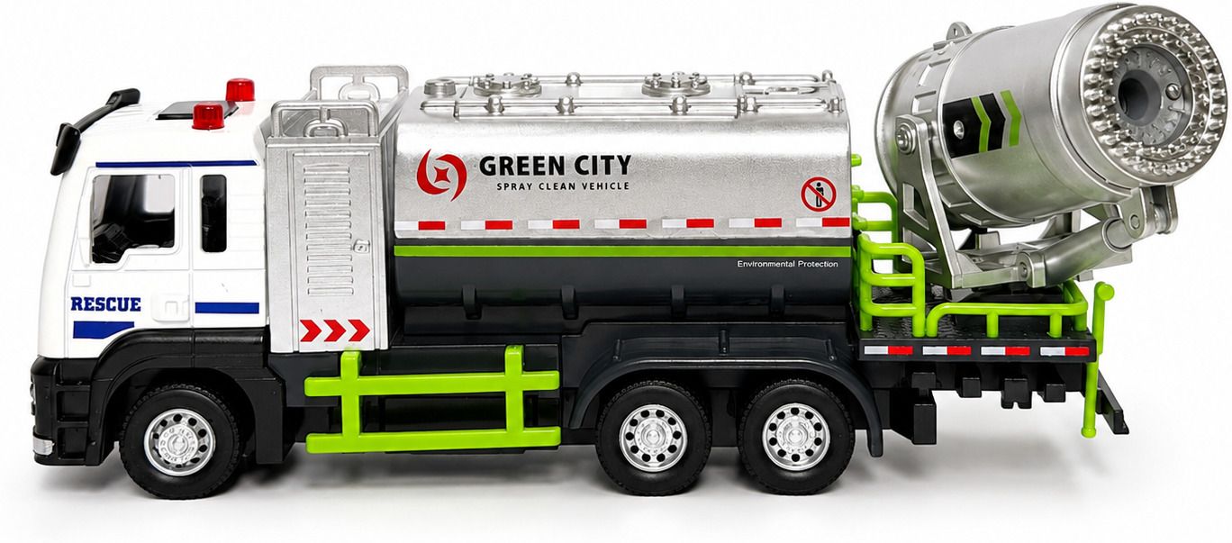 Die Cast Water Tanker Truck Toy Pull Back Construction Vehicle for Kids-image-31