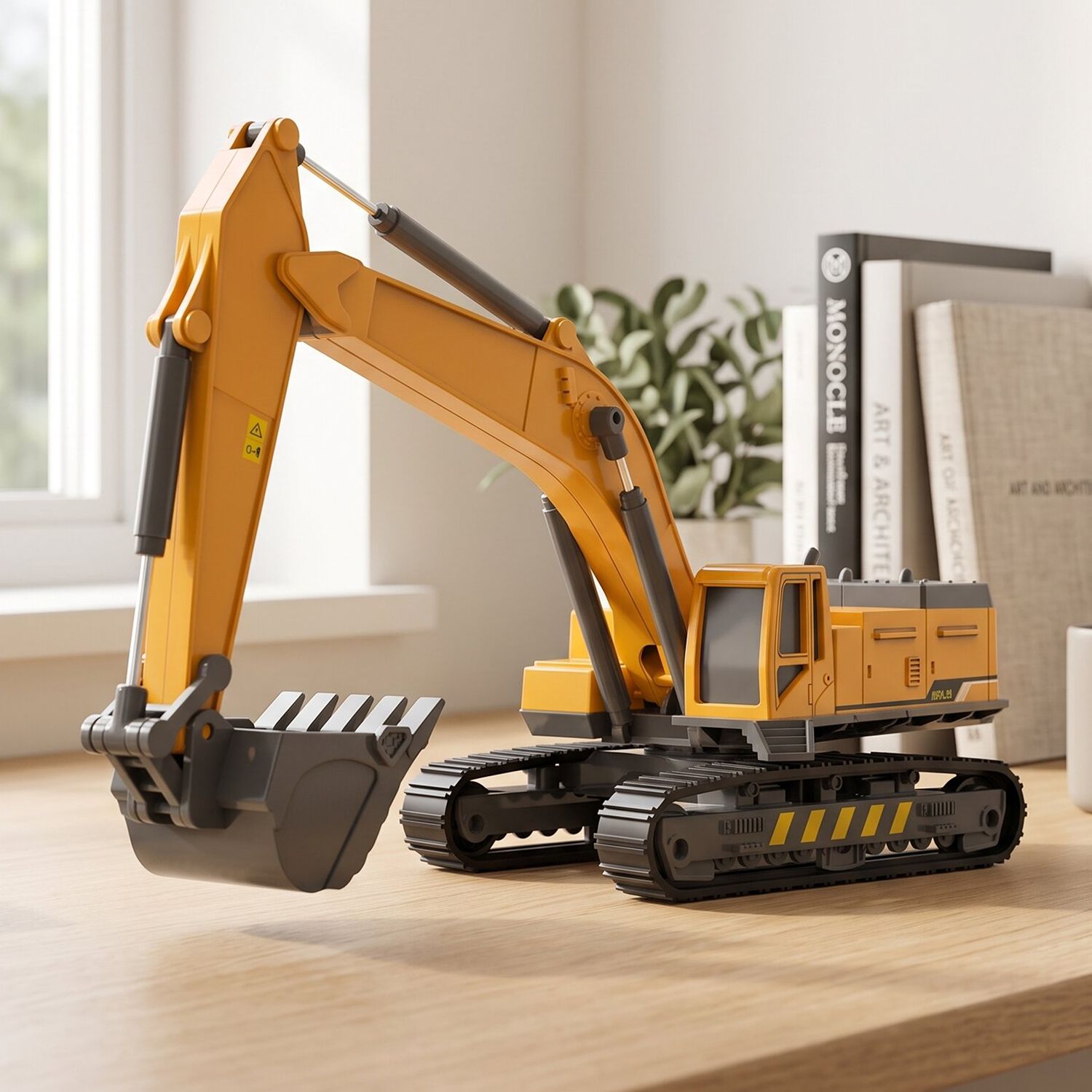 dezicon Excavator Toy Construction Bulldozer Long Crane Model Toy for 3 Years-picture-0