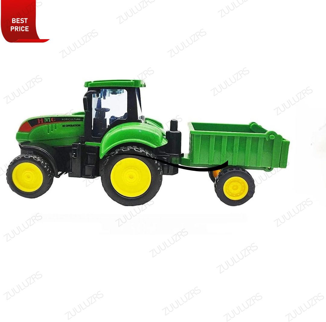 kids tractor with trolley farming vehicle toy-image-10