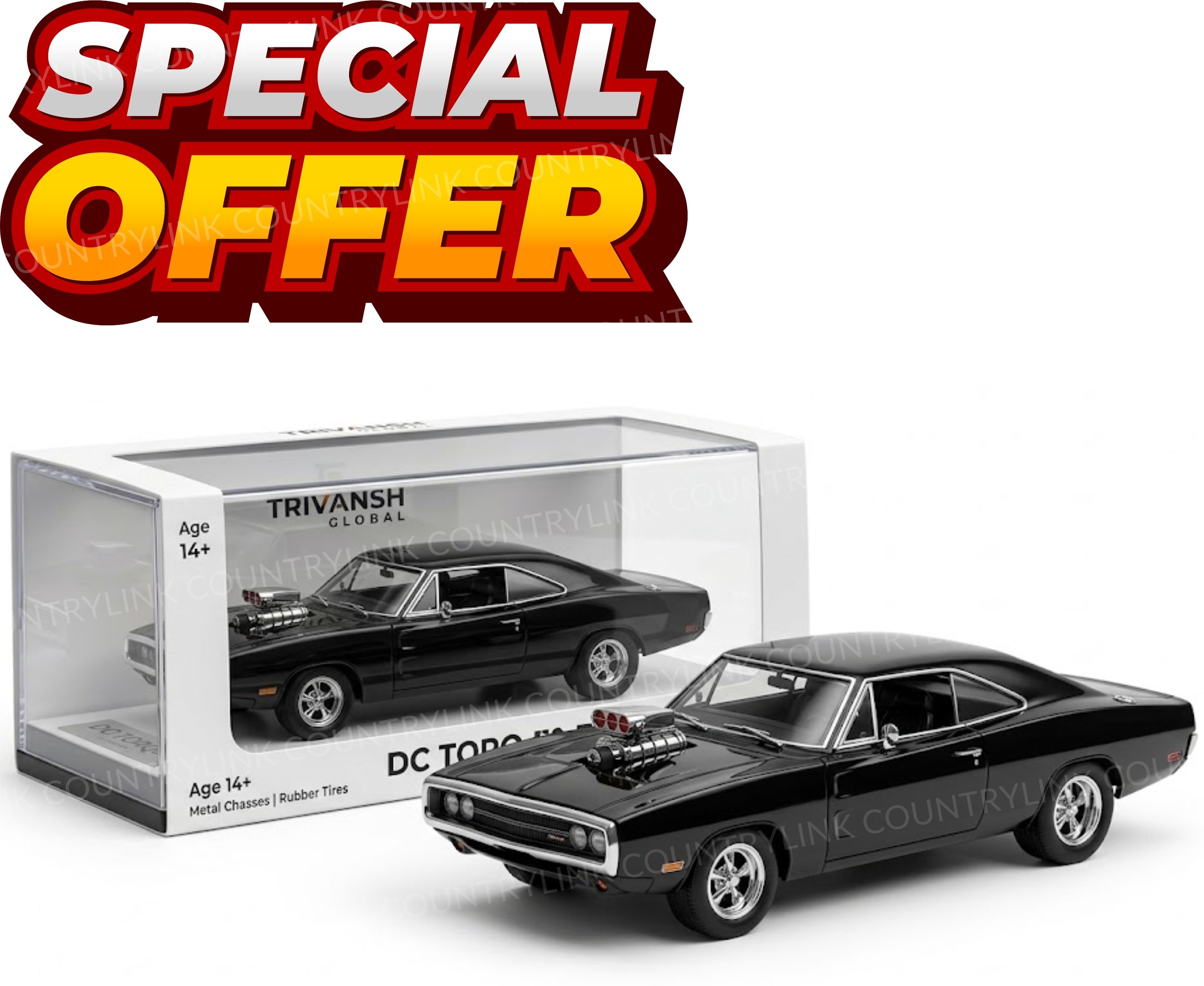countrylink FF7 Premium Sports Car Model with Die Cast Body and Display Box for Collection-picture-23